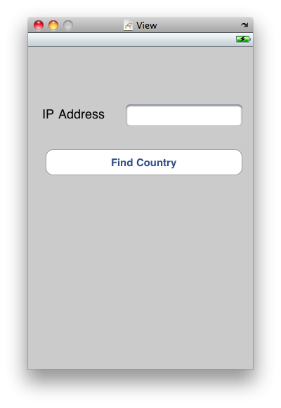 iOS app emulator view